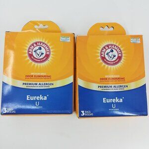 Eureka U Vacuum Bags Arm & Hammer Odor Eliminating Premium Allergen 5 Bags Open